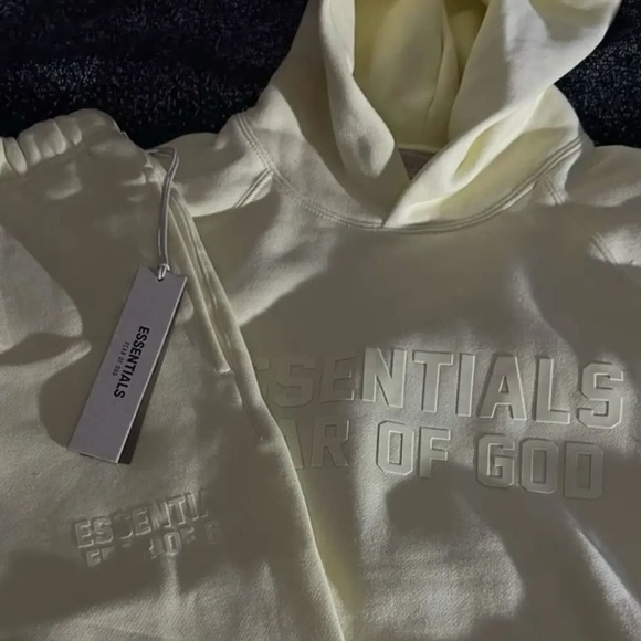 Essentials Cream Hoodie and Sweatpants Set - Picture 15 of 16